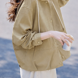 Casual Fake Two-Piece Hooded Snap Button Jacket
