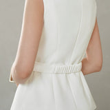 Solid color sleeveless blazer vest
