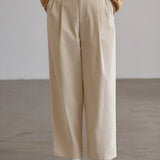 Corduroy Casual Nine-Point Wide-Leg Pants