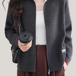 Casual Versatile Lapel Color-Block Knitted Cardigan - liwisi