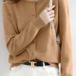 Round Neck Wool Knit Cardigan - 12 Colors Available - liwisi