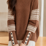 Vintage Commuter Color-Block Waffle Knit Pullover Sweater