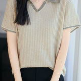 Light Luxury Commuter Ribbed Knit T-Shirt