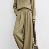 Casual Minimalist Two-Piece Set: Linen Cotton Shirt & Trousers