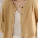 Round Neck Wool Knit Cardigan - 12 Colors Available - liwisi