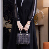 Elegant V‑Neck Color‑Block 3D Floral Long‑Sleeve Dress