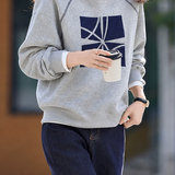 Casual Hooded Geometric Print Long Sleeve Sweatshirt