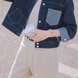Casual Lapel Color Block Spliced Jacket