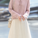 Exquisite Date‑Style V‑Neck Long‑Sleeve Knit Sweater With Tie Detail