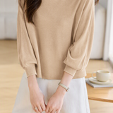 Casual Loose Bat‑Sleeve Crew Neck Knit Top