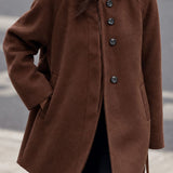 Elegant Commuter Asymmetric Overlap Tie Coat