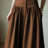 High-Waist Maxi Gathered Skants - 2 Colors Included