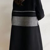 Versatile Houndstooth Wool Blend Coat