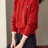Exquisite Commuter Ruffled Lace Long Sleeve Knit Cardigan
