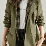 Vintage Faux Two-piece Plaid Coat