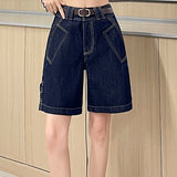 Casual High Waist Straight Five-Point Shorts
