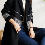 Versatile Houndstooth Wool Blend Coat