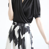 Surplice Neck Tuck-In Elegant Blouse - 4 Colors Available