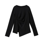 サイドスリットイレギュラーヘム長袖Tシャツ　3色入 - liwisi