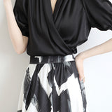 Surplice Neck Tuck-In Elegant Blouse - 4 Colors Available