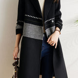 Versatile Houndstooth Wool Blend Coat