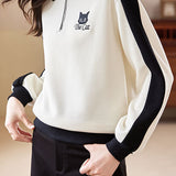 Casual Versatile Polo-Collar Half-Zip Pullover Hoodie