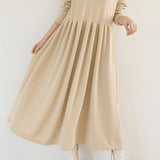 Round Neck Simple Long Maxi Flare Dress - 5 Colors Available