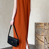 Elegant Wrap Collar Sleeveless Dress