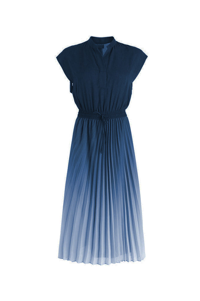 Key Neck Ombre Pleated Dress with Lining - 3 Colors Available liwisi Key Neck Ombre Pleated Dress with Lining - 3 Colors Available liwisi