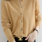 Round Neck Wool Knit Cardigan - 12 Colors Available - liwisi