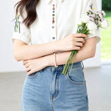 Casual Fresh Floral & Plant Embroidered 100% Cotton Blouse