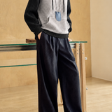 Casual Color‑Block Spliced Hooded Waffle Sweatshirt
