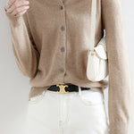 Round Neck Wool Knit Cardigan - 12 Colors Available - liwisi