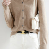 Round Neck Wool Knit Cardigan - 12 Colors Available - liwisi