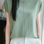 Minimalist versatile round neck top - liwisi