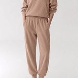 Casual Half‑Zip Vertical Texture Long‑Sleeve Top And Jogger Pants Set