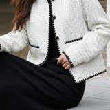 Elegant Commuter Crew Neck Button Long Sleeve Coat