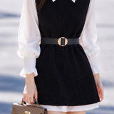 Casual Fake Two-Piece Knit Vest Spliced Midi Dress