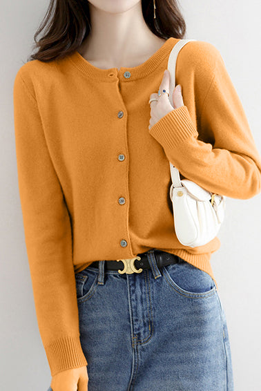 Round Neck Wool Knit Cardigan - 12 Colors Available - liwisi