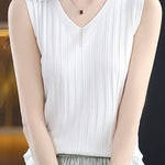 Versatile V-neck knit camisole - liwisi