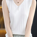 Versatile V-neck knit camisole - liwisi