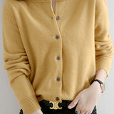 Round Neck Wool Knit Cardigan - 12 Colors Available - liwisi