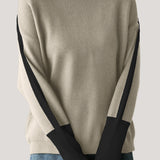 Casual Minimalist Pullover High-Neck Color-Block Sweater