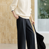 Casual Fake Two‑Piece Ripped Waffle Knit Sweater