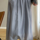 Casual Draped Ruched Double-layer Midi Skirt
