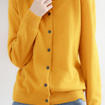 Round Neck Wool Knit Cardigan - 12 Colors Available - liwisi