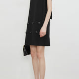 Side Ribbon Beads Three-dimensional Flower Tank One-piece Dress