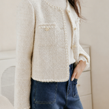 Elegant Commuter Ruffled Mock Neck Long-Sleeve Knit Top