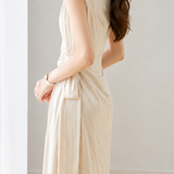Light Luxury Commuter Side Tie Irregular Satin Dress
