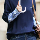 Casual Fake Two-Piece Striped Paneled Hoodie